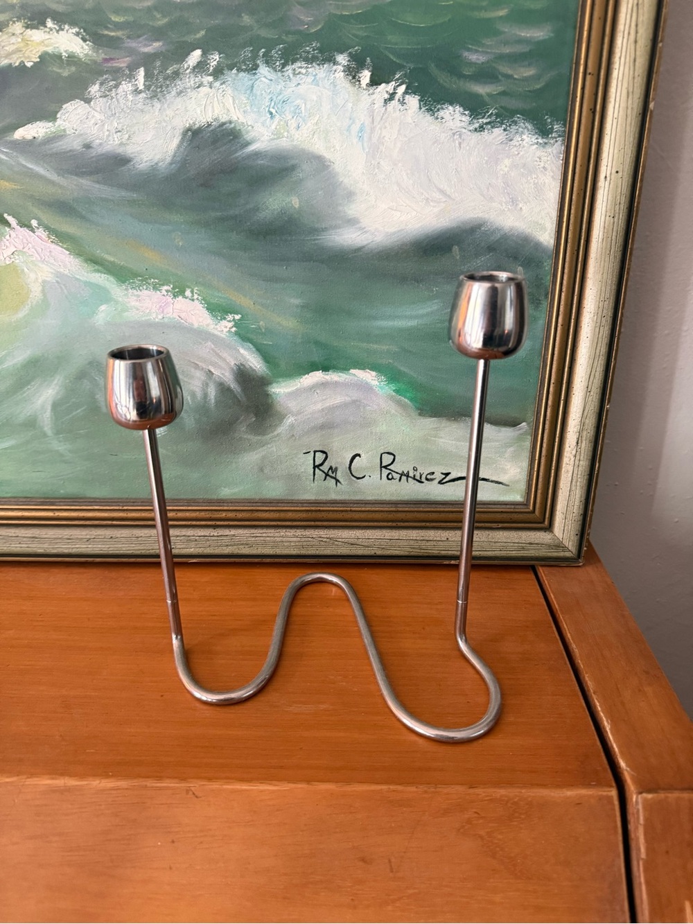 IKEA Stainless Steel Double Candle Holder